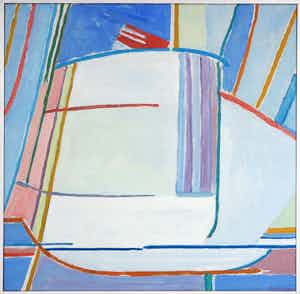 Paul Overhaus - Olieverf op doek, Water en lucht - Ingelijst verkocht voor € 100!