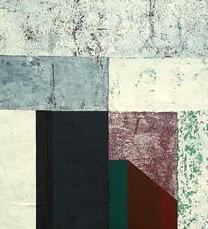 Henri Plaat - Geometrisch abstracte compositie, gemengde techniek (ingelijst) verkocht voor € 1!