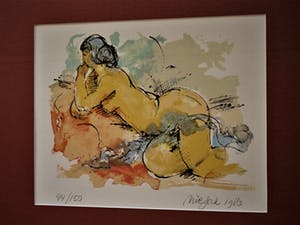 Nic Jonk - gesigneerde -Beperkte Oplage - Zeefdruk - Voloptueus liggend vrouwelijk naakt kopen? Bied vanaf 10!