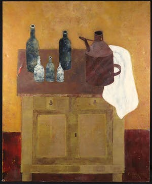 Betty Scheer - Olieverf op doek, Stilleven met flessen (Groot) kopen? Bied vanaf 200!