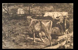 Willem de Zwart - Vier koeien in landschap. kopen? Bied vanaf 35!