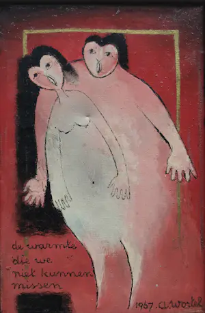 Ans Wortel - de warmte die we niet kunnen missen – olieverf op doek kopen? Bied vanaf 399!