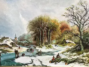 Niet of onleesbaar gesigneerd - Replica Winterlandschap H.C. Koekoek kopen? Bied vanaf 1!