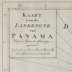 Isaac Tirion - Gravure, Kaart van de landengte van Panama kopen? Bied vanaf 40!