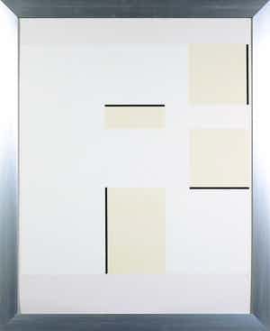 Harry van Kuyk - Zeefdruk, Z.T. Geometrische compositie - Ingelijst verkocht voor € 100!