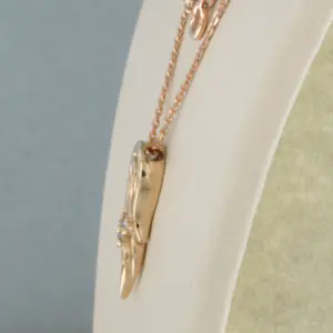 14k gouden collier en hanger met briljant geslepen diamant totaal circa 0.04ct kopen? Bied vanaf 325!