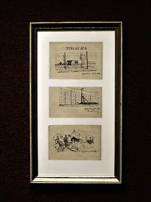 AcheterNiet of onleesbaar gesigneerd - original 1940 tinte zeichnugen "Stalag IX a Ziegenhain" kriegsgefangener lager? Enchérissez de 1!