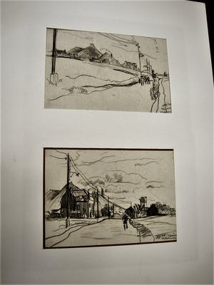 Niet of onleesbaar gesigneerd - 1934- twee (2) potloodtekeningen 1930 "Terwinsel Kerkrade Limburg" gesigneerd kopen? Bied vanaf 1!