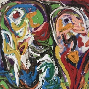 Finn Pedersen - Olieverf op doek - 2008 - zeer kleurrijk werk kopen? Bied vanaf 465!