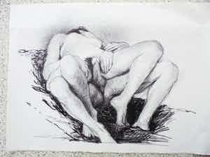 Aat Veldhoen - Erotische scène - rotagravure - 1964 verkocht voor € 1!