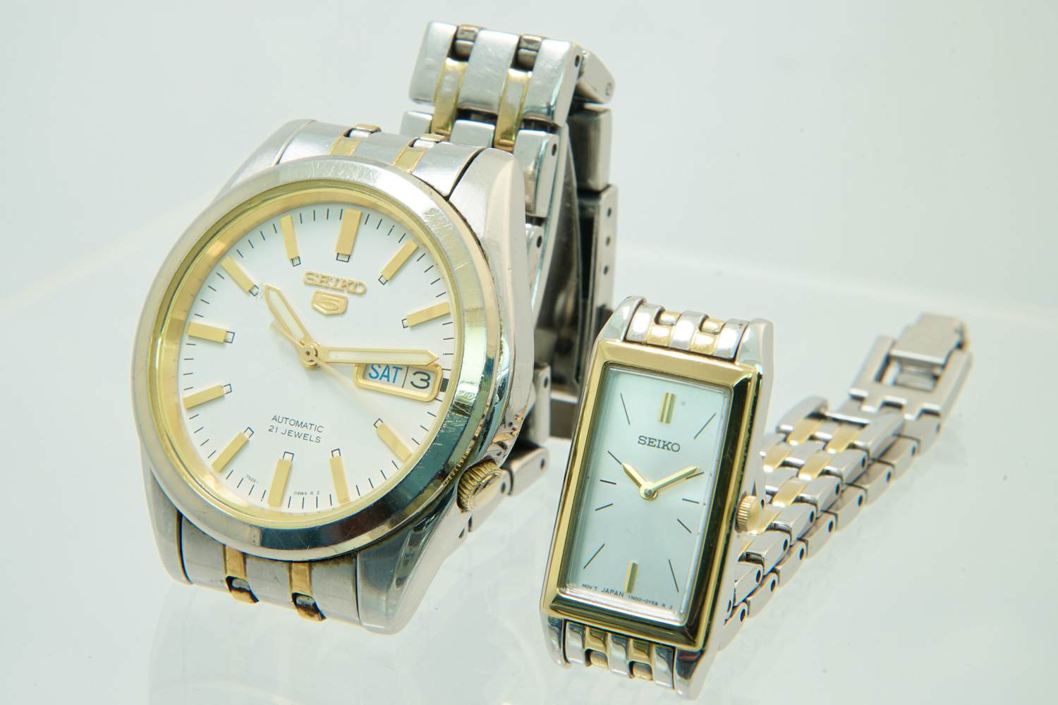 56 - Stalen bicolor Heren en Dames polshorloges met band Seiko kopen? Bied vanaf 30!
