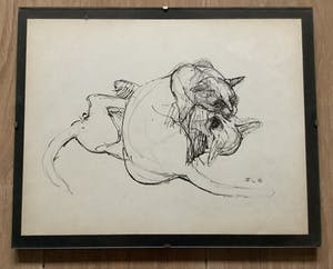 Frits van Eeden - Katten schetsen kopen? Bied vanaf 120!