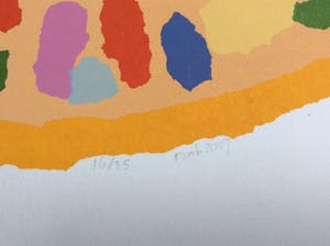 Niet of onleesbaar gesigneerd - Ronde abstracte voorstelling - zeefdruk op licht karton kopen? Bied vanaf 1!