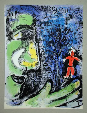 Marc Chagall - Het profiel en het rode kind - 1960 - Originele litho kopen? Bied vanaf 100!