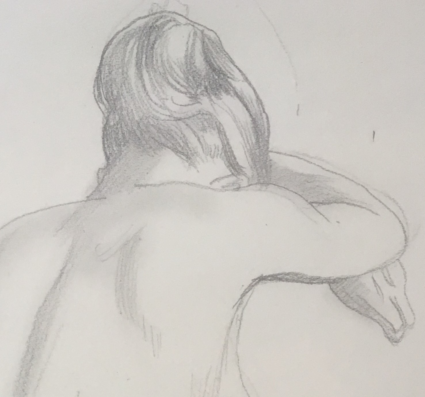 Niet of onleesbaar gesigneerd - Potlood op papier - Naakt kopen? Bied vanaf 1!