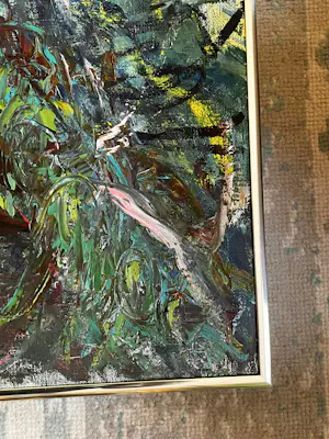 Jeanne Wesselius - Prachtig Schilderij met pauw 90x80cm! kopen? Bied vanaf 299!