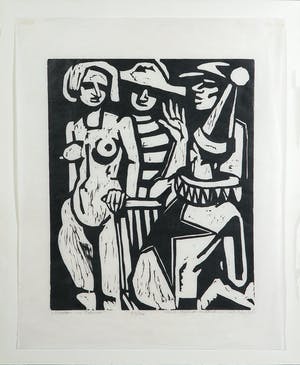 Kurt Scheele - Houtsnede, Situation im Februar kopen? Bied vanaf 50!