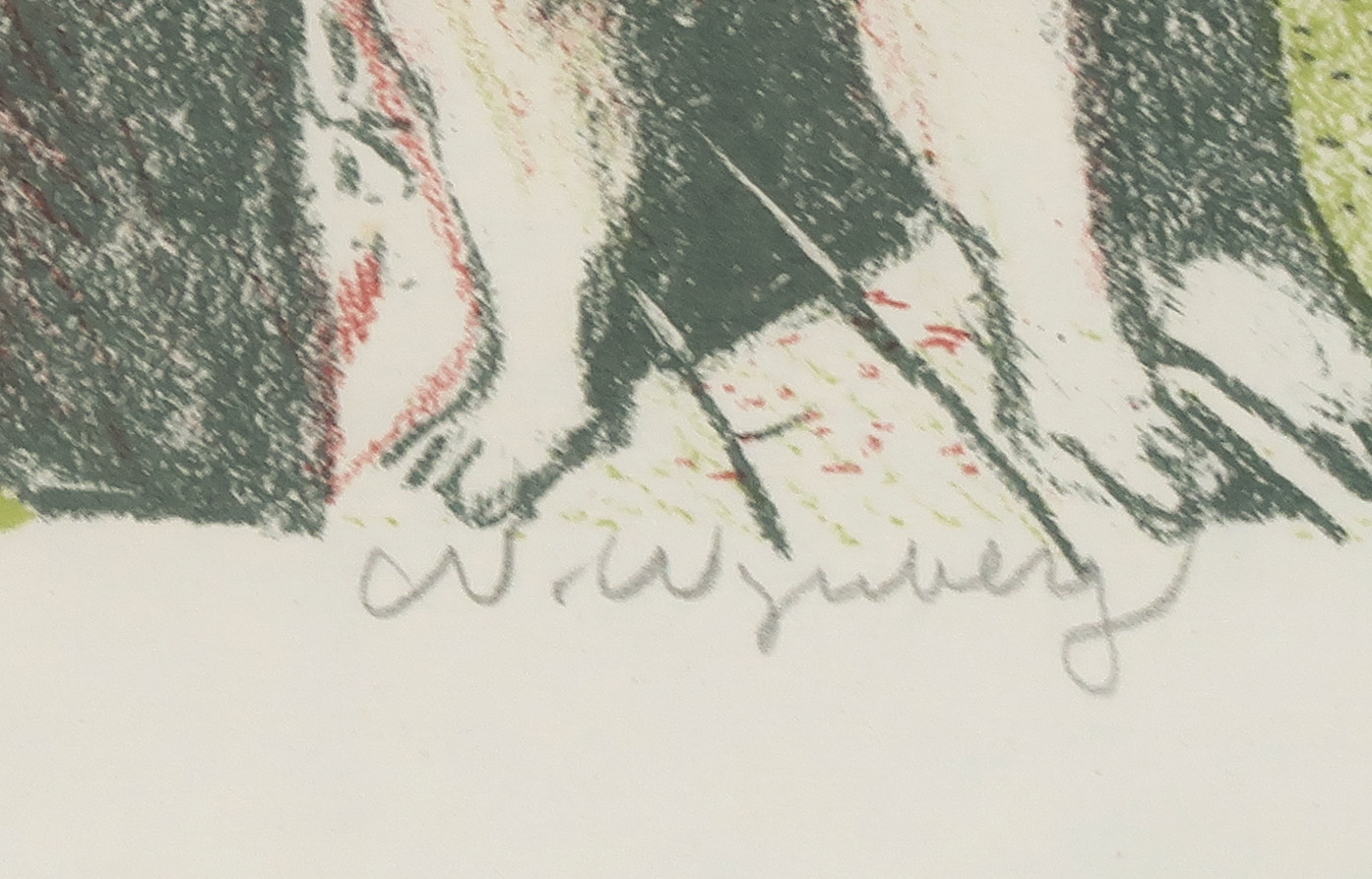 Nicolaas Wijnberg - Litho, Z.T. Vrouwen en kind in interieur kopen? Bied vanaf 35!