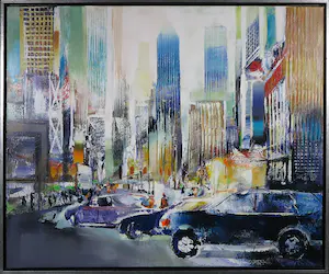 Peter Meijer - Acryl op doek, NY Manhattan Gourverment - Ingelijst (Groot) kaufen? Bieten Sie von 400!