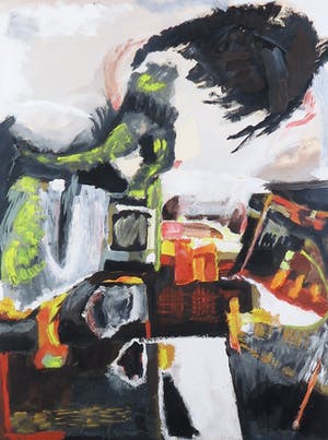 Han le Roy - Acryl op papier, Zonder titel - Ingelijst kopen? Bied vanaf 1!