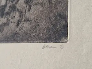 Ronald Abram - Joods Amsterdams kunstenaar - Abstracte Ets - 1963 - gesigneerd - kleine oplage kopen? Bied vanaf 38!