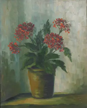 J. Warmenhoven - Olieverf op doek, Bloemstilleven - Ingelijst kopen? Bied vanaf 1!