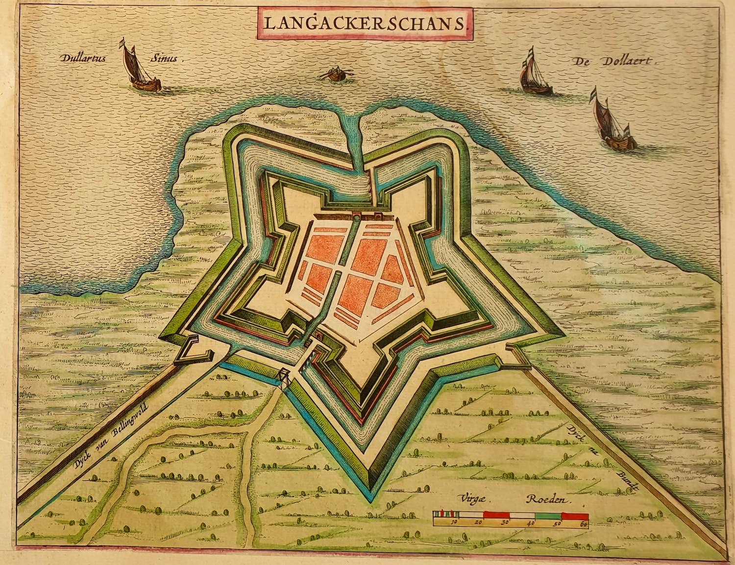 Joan Blaeu - Langakkerschans, Nieuweschans J. Blaeu Oude Gravure 1649 kopen? Bied vanaf 25!