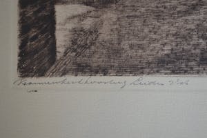 Frans IJserinkhuijsen - Vrouwekerk Leiden - Ets - Handgesigneerd kopen? Bied vanaf 10!