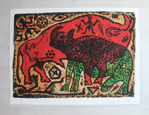 A.R. Penck - "Stier und Nashorn" kopen? Bied vanaf 1200!