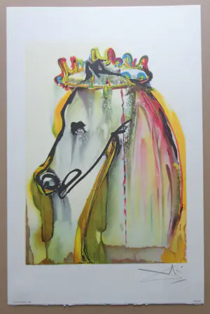 Buy Salvador Dali - LES CHEVAUX DE DALI / KLEURLITHO / 56x36cm / DROOGSTEMPEL / 1983? Bid from 45!
