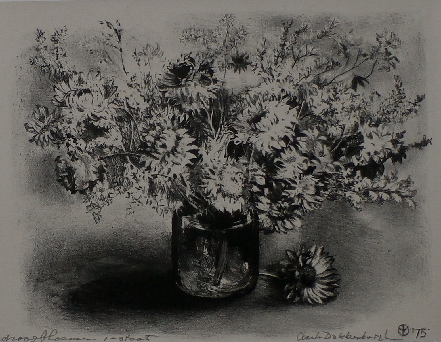 Aart van Dobbenburgh - litho: droogbloemen - 1975 verkocht voor € 45!