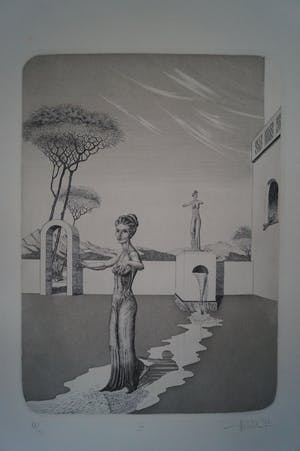 Luitpold Matthaus Richter - 2 tolle Radierungen - Surrealismus kopen? Bied vanaf 99!