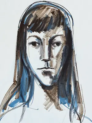 Florent Terence Crommelynck - Großes expressionistisches Porträt von hoher Qualität, ca. 1960 kopen? Bied vanaf 50!