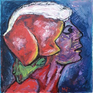 Martin van Wordragen - Olieverf op doek: 'Gehelmd hoofd' - (Groot) kopen? Bied vanaf 245!