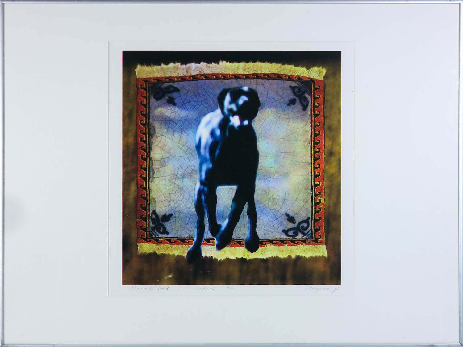 Patrick Bergsma - Zeefdruk op papier, Rennende hond - Ingelijst kopen? Bied vanaf 80!