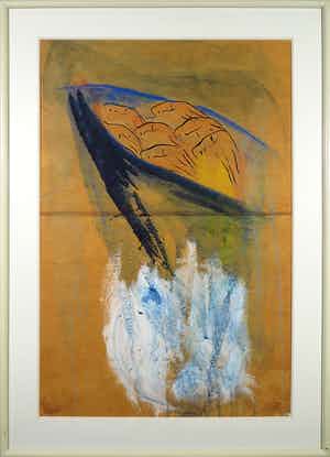 Elvira Wersche - Aquarel, Zonder titel - Ingelijst (Groot) verkocht voor € 1!