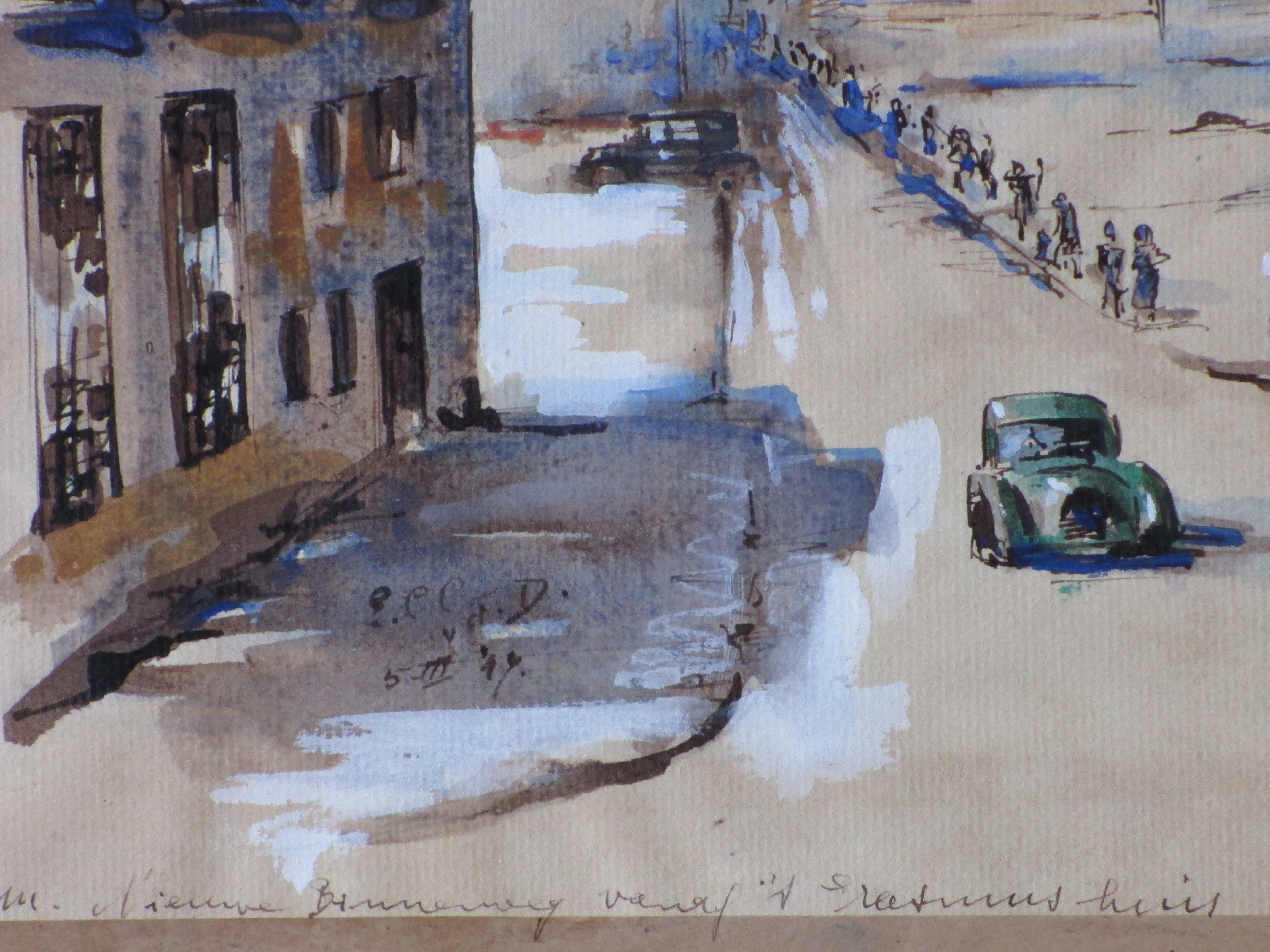 Niet of onleesbaar gesigneerd - Rotterdam Opbouw, Winter 1947 - Gemengde techniek kopen? Bied vanaf 1!