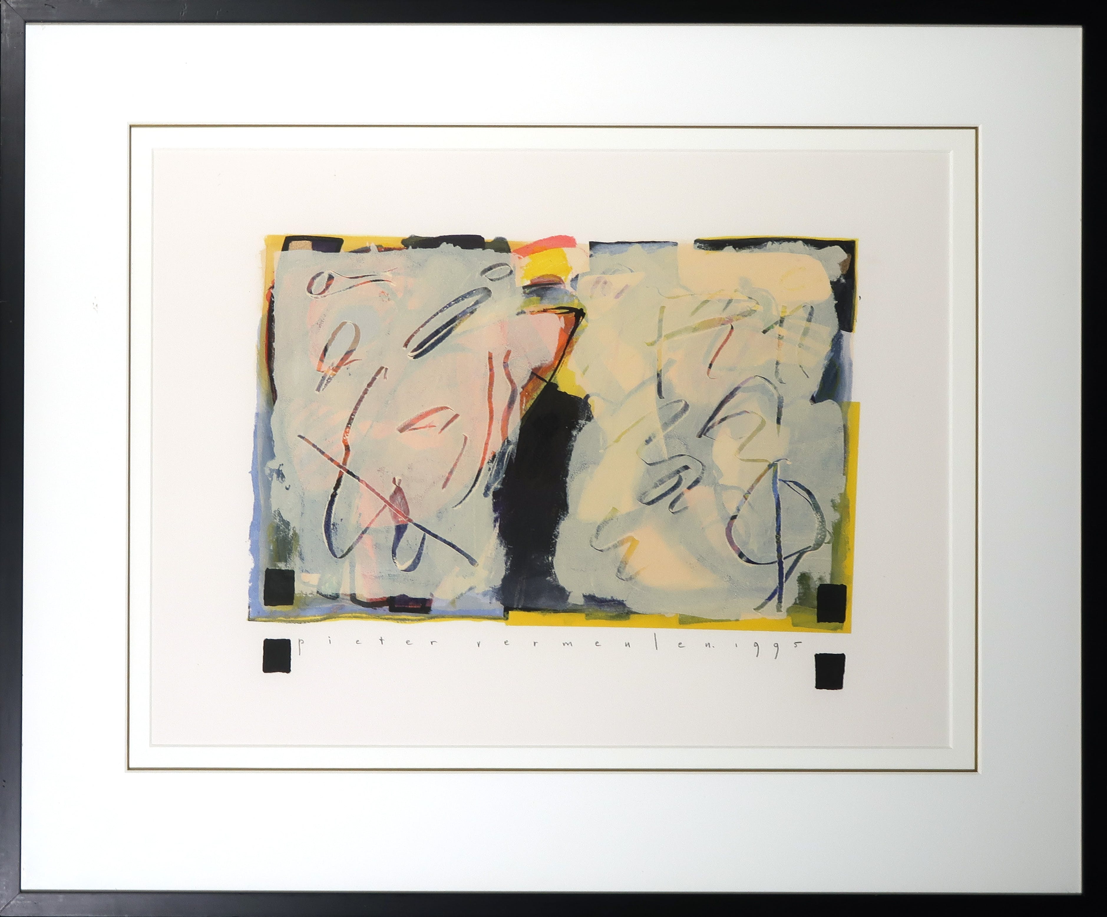 Pieter Vermeulen - Gemengde techniek op papier, Zonder titel - Ingelijst kopen? Bied vanaf 1!