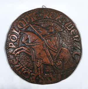 Niet of onleesbaar gesigneerd - Terracotta wandbord, Zegel van Waclaw II verkocht voor € 1!