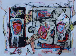 AcheterJacques Doucet - Kleuren litho: Abstracte compositie - Rivages-visages-paysages du Sepik III? Enchérissez de 225!