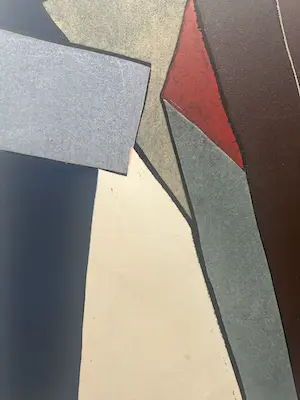 Dick Meeldijk - handgesigneerde houtsnede | 'Compositie met balken' | 1973 kopen? Bied vanaf 1!