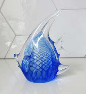 Henryk Rysz - Blauwe kunstglazen plastiek van een Vis verkocht voor € 48!