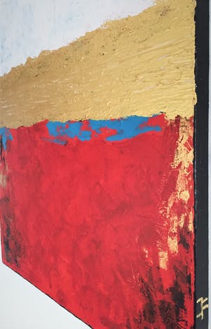 John Foppen - Symphony - In - WH. - Red - Gold ........ # K06 . XL. GROOT. kopen? Bied vanaf 179!