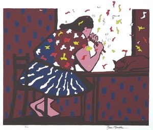 Hans Almekinders - Zeefdruk, Fluiten op een stoel kopen? Bied vanaf 1!