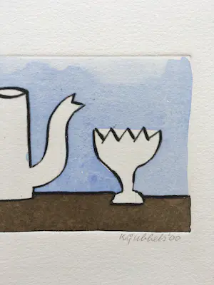 Klaas Gubbels - ets met aquarel ingekleurd - oplage 40 ex. kopen? Bied vanaf 325!