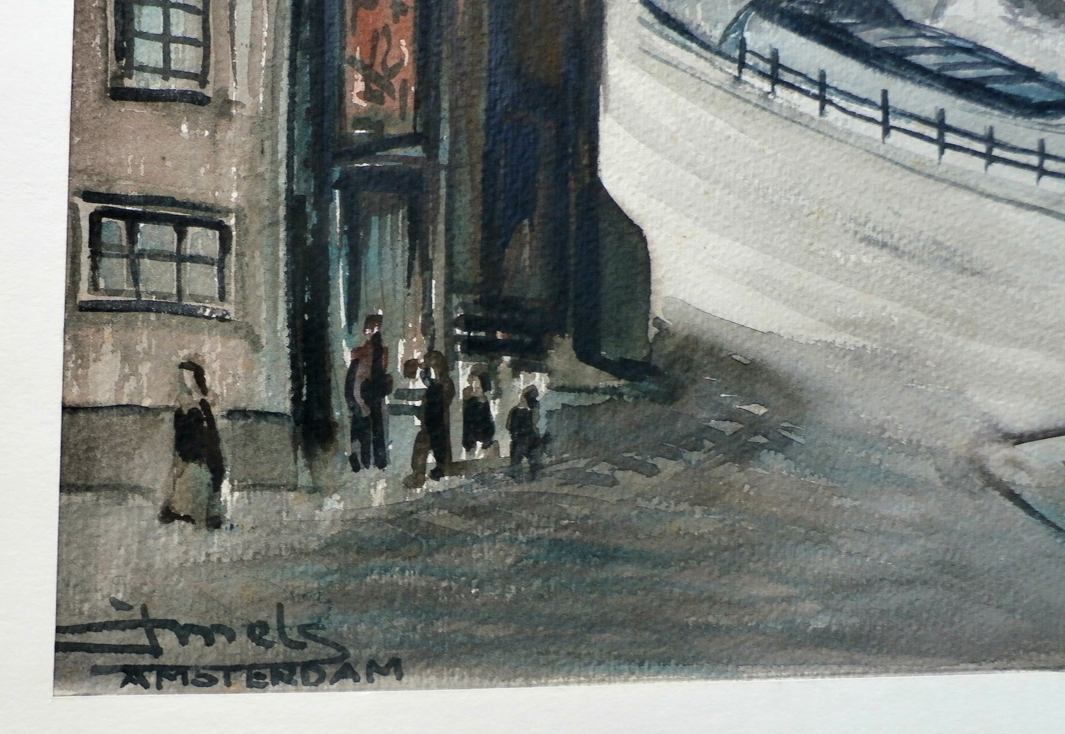 Jacques Mels - Aquarel: Amsterdam kopen? Bied vanaf 50!