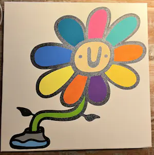 Kev Munday - Kev Munday schilderij – Dancing Flower – Origineel & gesigneerd – Met COA kopen? Bied vanaf 400!