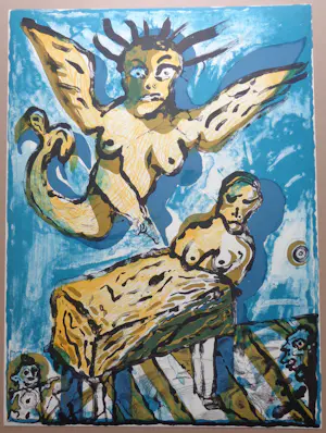 Lucebert - NAAKTE FIGUREN / KLEURLITHO / 76x56cm / SIG kopen? Bied vanaf 50!