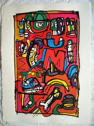 George Heidweiller - Zeefdruk op geschept papier , Twisted Reminder – 1997 – Pop-Art kopen? Bied vanaf 1!