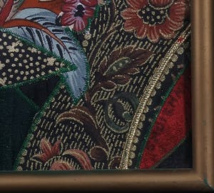 Niet of onleesbaar gesigneerd - Collage van stof, Z.T. Vogels en bloemen - Ingelijst kopen? Bied vanaf 10!